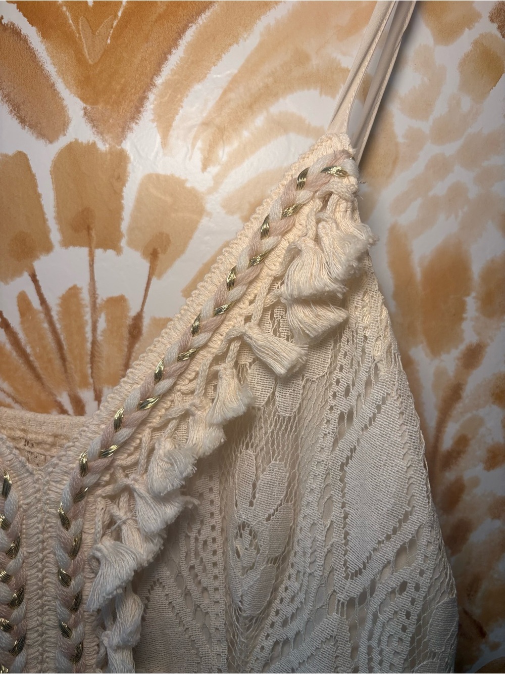 Cupshe Lace Crochet Boho Dress L Cottagecore Romantic Feminine Festival Coastal - Picture 8 of 10